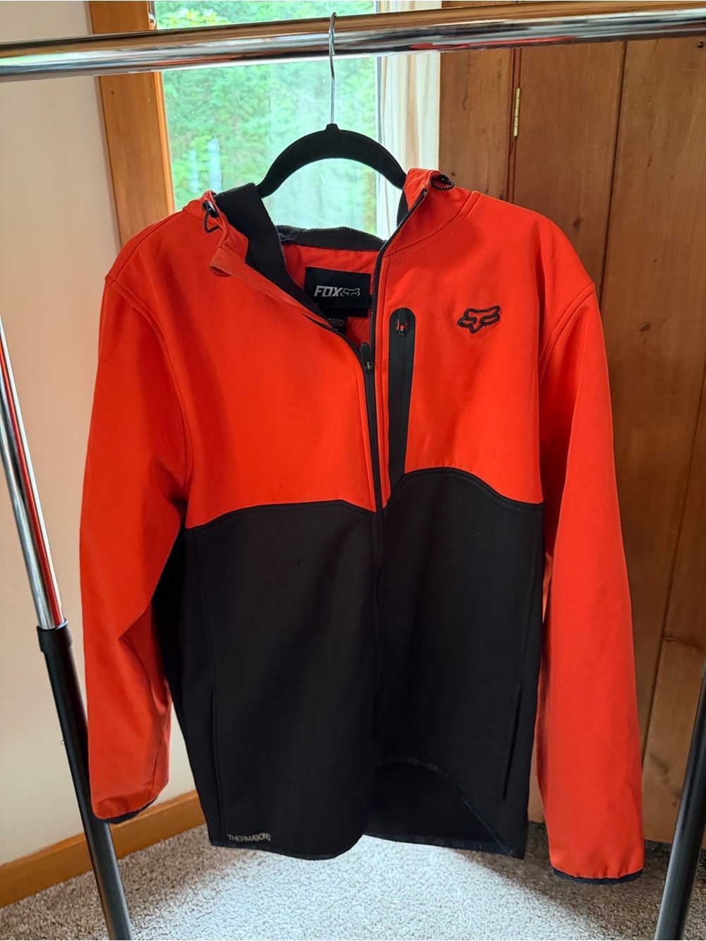 Fox Red and Black Hooded Softshell Jacket